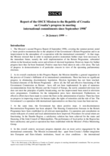 OSCE Mission to Croatia status report, September 1998 - January 1999