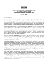 OSCE Mission to Croatia status report, January - May 1999