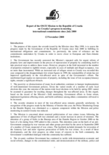 OSCE Mission to Croatia status report, July - November 2000