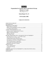 OSCE Mission to Croatia status report, May -  November 2002