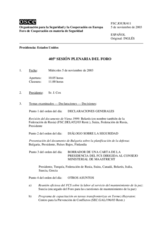 Journal of the 405th Plenary Meeting of the Forum for Security Co-operation (es)