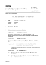 Journal of the 405th Plenary Meeting of the Forum for Security Co-operation