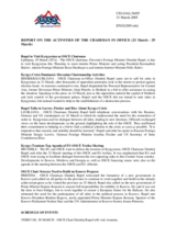 Report on the activities of the OSCE Chairman-in-Office