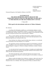 Statement by the Delegation of Belarus on the international conference in Vilnius (Lithuania) held on 18 March 2005