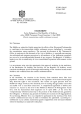 Statement by the Delegation of Moldova on the transnistrian conflict settlement process