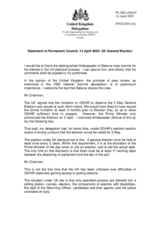 Statement by the Delegation of the United Kingdom in response to Belarusian statement on the UK General Election to be held on 5 May 2005