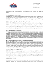Report on the activities of the OSCE Chairman-in-Office