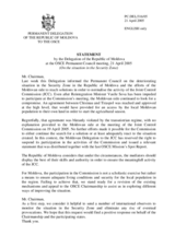 Statement by the Delegation of the Republic of Moldova on the situation in the Security Zone