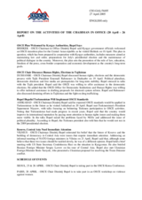 Report on the activities of the OSCE Chairman-in-Office