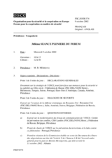 Journal of the 368th Plenary Meeting of the Forum for Security Co-operation (fr)