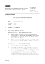 Journal of the 367th Plenary Meeting of the Forum for Security Co-operation (fr)