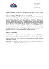 Report on the activities of the OSCE Chairman-in-Office