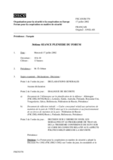 Journal of the 364th Plenary Meeting of the Forum for Security Co-operation (fr)