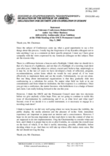 Statement by the Delegation of Armenia on Tolerance Conferences-Related Debate