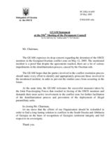 Statement by the Delegation of Ukraine/GUAM on detention of the OSCE monitors in the Georgian-Ossetian conflict zone