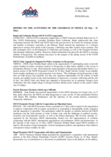 Report on the activities of the OSCE Chairman-in-Office