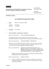 Journal of the 361st Plenary Meeting of the Forum for Security Co-operation (es)