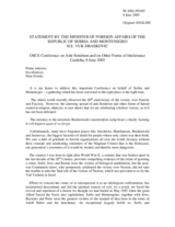 Statement by the Minister of Foreign Affairs of Serbia and Montenegro, Vuk Draskovic Statement by the Minister of Foreign Affairs of Serbia and Montenegro, Vuk Draskovic