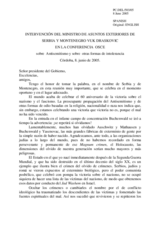 Statement by the Minister of Foreign Affairs of Serbia and Montenegro, Vuk Draskovic (es)