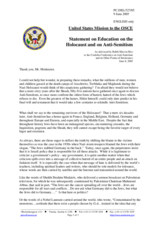 Statement by Rabbi Marvin Hier, Delegation of the United States of America Statement by Rabbi Marvin Hier, Delegation of the United States of America