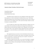Statement by Edgar M. Bronfman, World Jewish Congress Statement by Edgar M. Bronfman, World Jewish Congress