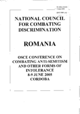 Contribution by the National Council for Combating Discrimination of Romania Contribution by the National Council for Combating Discrimination of Romania