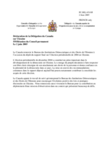 Statement by the Delegation of Canada on ODIHR Final Report on 2004 Ukrainian Presidential Election