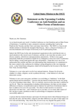 Statement by the Delegation of the United States of America on the Upcoming Cordoba Conference on Anti-Semitism and on Other Forms of Intolerance