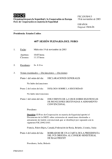 Journal of the 407th Plenary Meeting of the Forum for Security Co-operation (es)