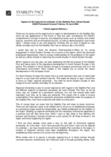 Speech of the Special Co-ordinator of the Stability Pact for South-Eastern Europe, Erhard Busek