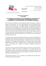 Statement by the Delegation of Luxembourg/EU on the report of the Chairperson of the Economic and Environmental Sub-Committee of the Permanent Council on enhancement of the OSCE Economic and Environmental Dimension