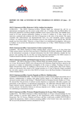 Report on the activities of the OSCE Chairman-in-Office