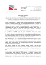 Statement by the Delegation of Luxembourg/EU in response to the reports of the three Personal Representatives of the Chairman-in-Office