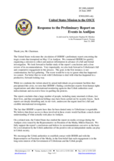 Response by the Delegation of the United States of America to the Preliminary Report on Events in Andijon