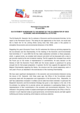 Statement by the Delegation of Luxembourg/EU in response to the report by the Co-ordinator of Economic and Environmental Activities