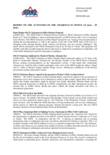 Report on the activities of the OSCE Chairman-in-Office