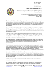 Statement by the Delegation of the United States of America in Response to Presentation of OSCE Eminent Persons' Report