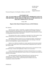 Statement by the Delegation of Belarus on report of the Panel of Eminent Persons on OSCE Reform