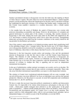 Democracy's Moment, article by the OSCE Chairman-in-Office published in the Wall Street Journal