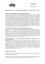 Report on the activities of the OSCE Chairman-in-Office