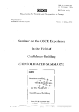Seminar on OSCE Experience in the Field of Confidence-Building, Cairo