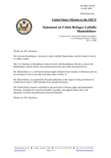 Statement by the Delegation of the United States of America on Uzbek Refugee Lutfullo Shamsitdinov