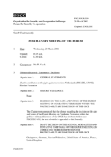 Journal of the 353rd Plenary Meeting of the Forum for Security Co-operation