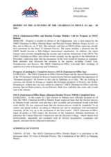 Report on the activities of the OSCE Chairman-in-Office