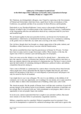 Speech by US President Gerald Ford to the CSCE, Helsinki 1975