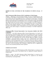 Report on the activities of the OSCE Chairman-in-Office
