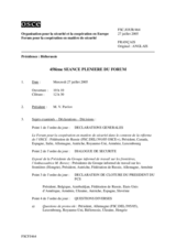 Journal of the 458th Plenary Meeting of the Forum for Security Co-operation (fr)