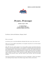 Speech by OSCE Chairman-in-Office Dimitrij Rupel "30 Years, 30 Messages" to commemorate the OSCE's 30th anniversary