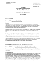 Workshop on the OSCE and Political Islam: The Case of Central Asia