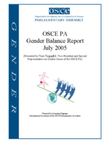 OSCE Parliamentary Assembly Gender Balance Report 2005